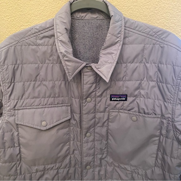 Patagonia Men Gray Reversible Quilted Puffer Jacket Size Large - Picture 2 of 7